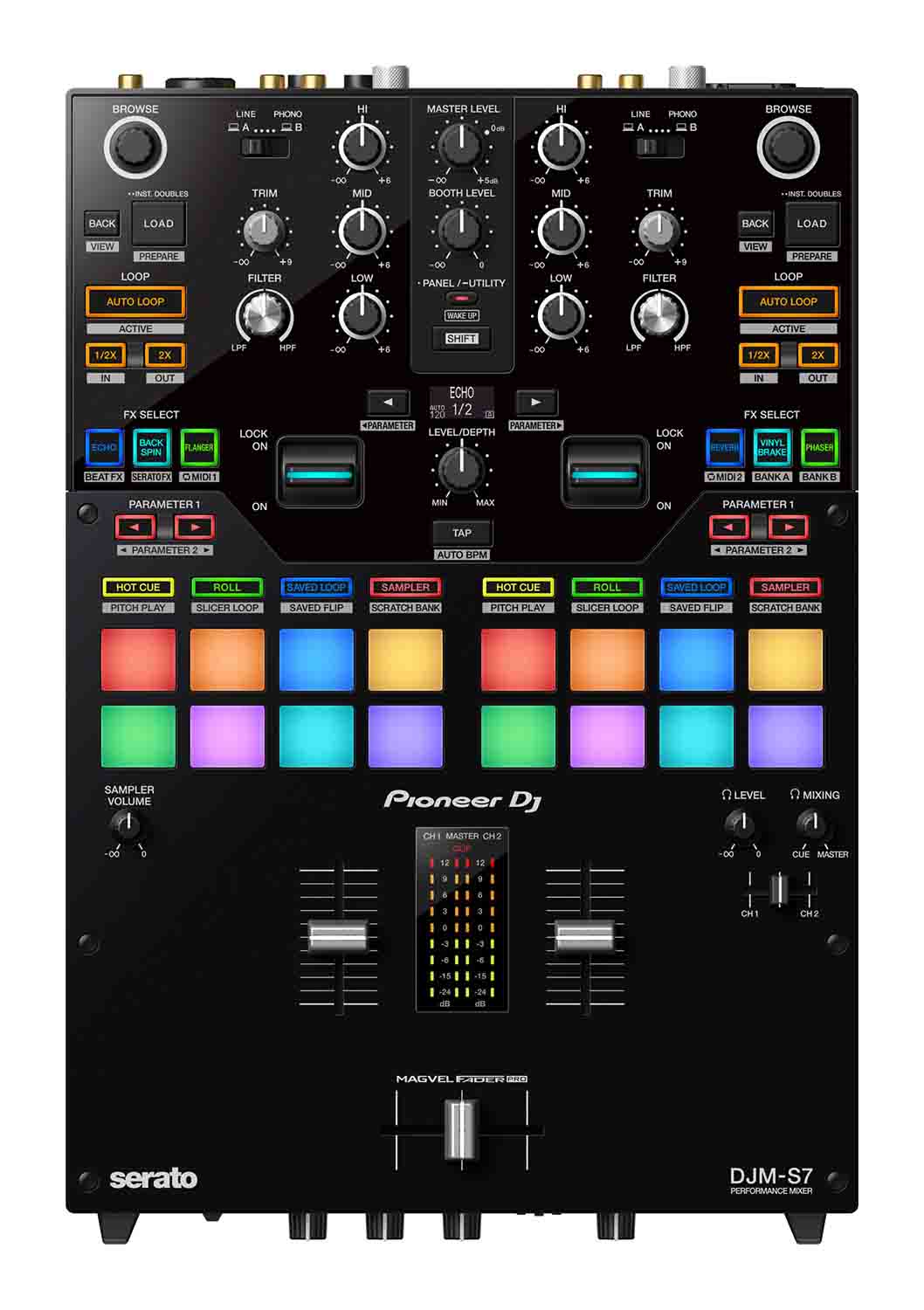 B-STOCK: Pioneer DJ DJM-S7 Scratch-Style 2-Channel Performance DJ Mixer - Black by Pioneer DJ