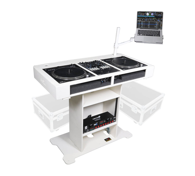 ProX XZF-DJXLCTWCASE, DJ Controller Tower with 2 Flight Cases - White by ProX Cases