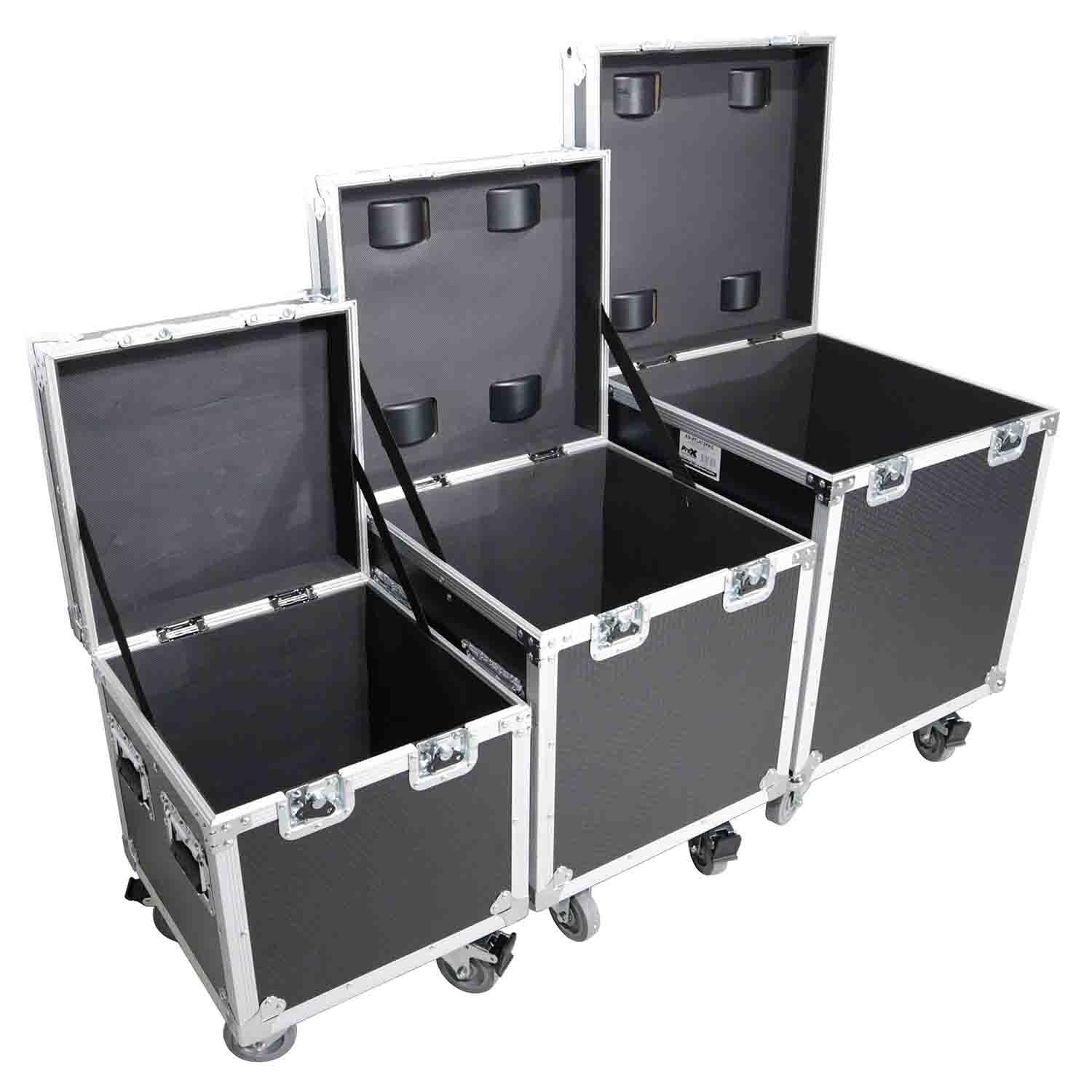 B-Stock: ProX XS-UTL49 PKG3, ATA Style Road Cases Large, Medium and Small Size with Wheels - Package of 3