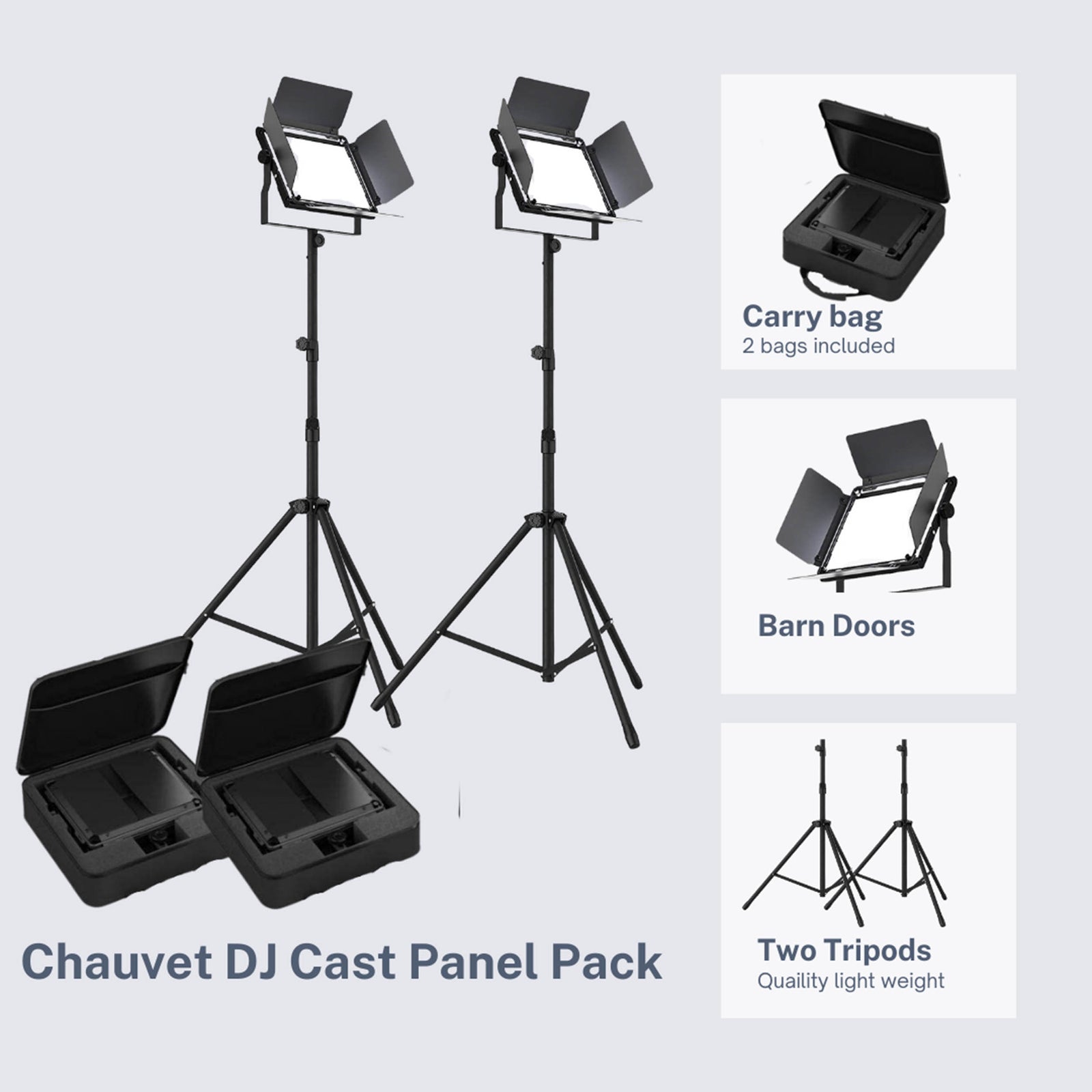 Chauvet DJ Cast Panel Pack, Complete Lighting Solution for Vlogging by Chauvet DJ