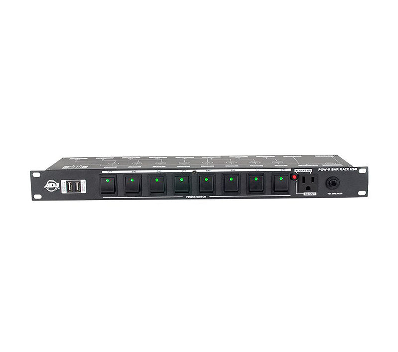B-Stock: ADJ POW-R BAR RACK USB, AC Power Center with 10, 3-Prong Edison Power Outlets and 2 USB Charging Ports. by ADJ