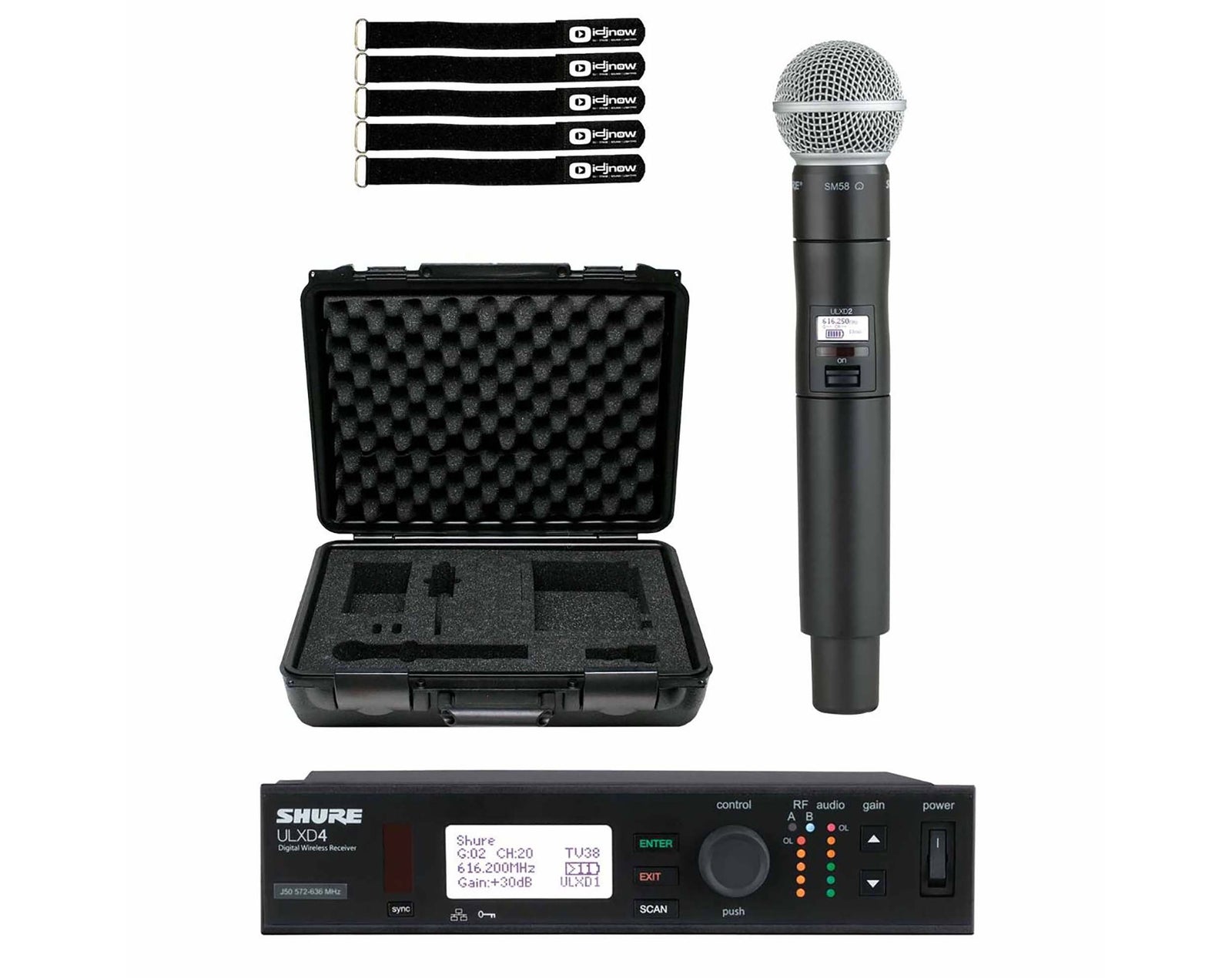Shure ULXD2/SM58-G50-PK, Handheld Wireless Microphone Transmitter Package with ULXD4 Receiver and Case by Shure