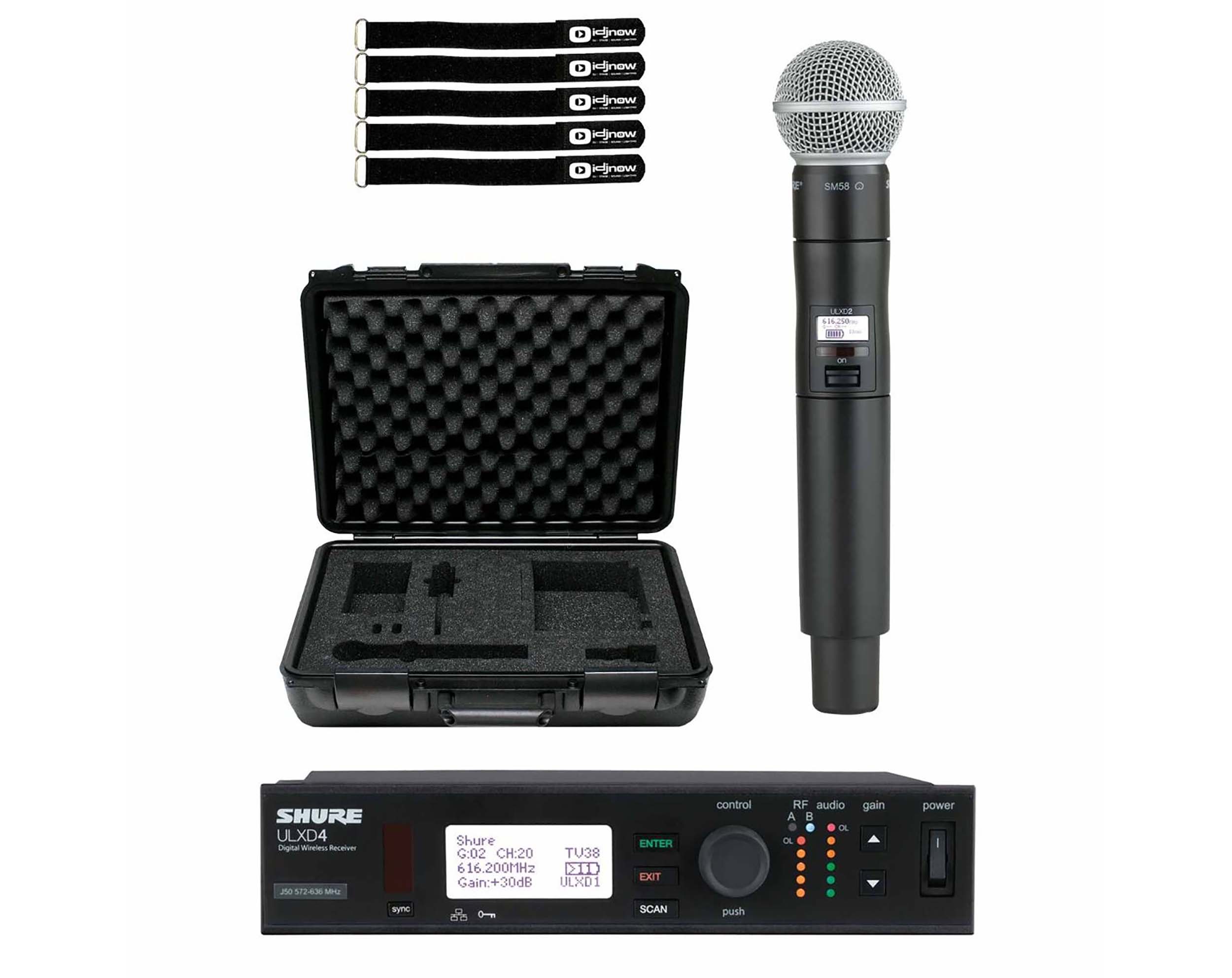 Shure ULXD2/SM58-G50-PK, Handheld Wireless Microphone Transmitter Package with ULXD4 Receiver and Case by Shure