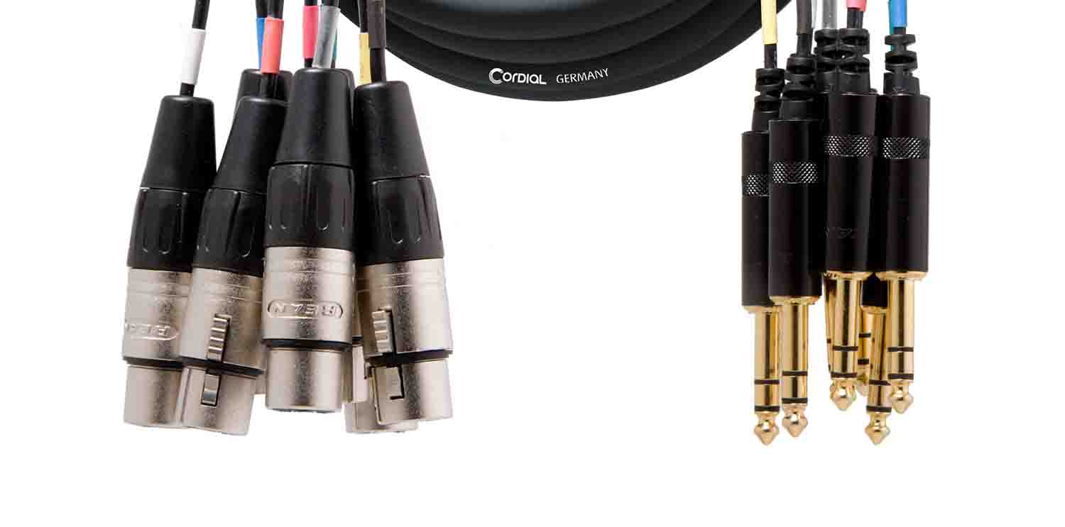 Cordial CML 8-0 FV C, 8-Channel XLR Female to Stereo Plug Multicore Cable - Hollywood DJ