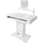 Prox Rev7 Control Tower Podium with Top Plate DJ Package - White by ProX Cases