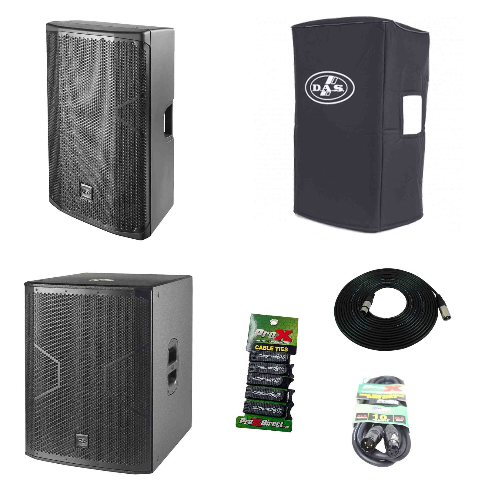 DAS Audio 715ACVRALTEA15718A, 15-Inch Powered Speaker DJ Package with Subwoofer by DAS Audio