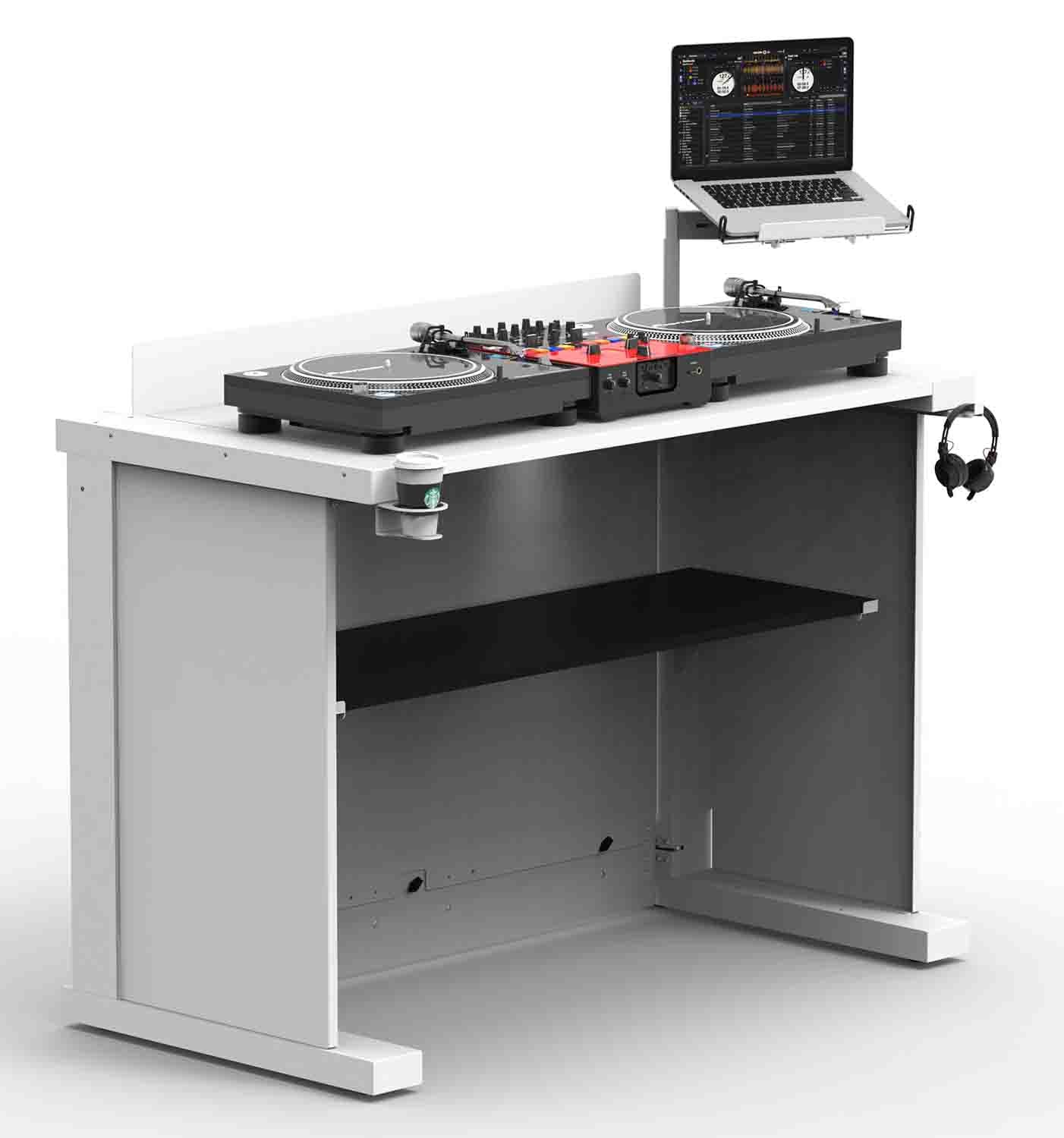 B-Stock Scratch & Dent: ProX XF-HUMPTERB3 WH, Humpter B3 Quick Folding DJ Controller Turntable CD-J Facade Table Workstation - White by ProX Cases