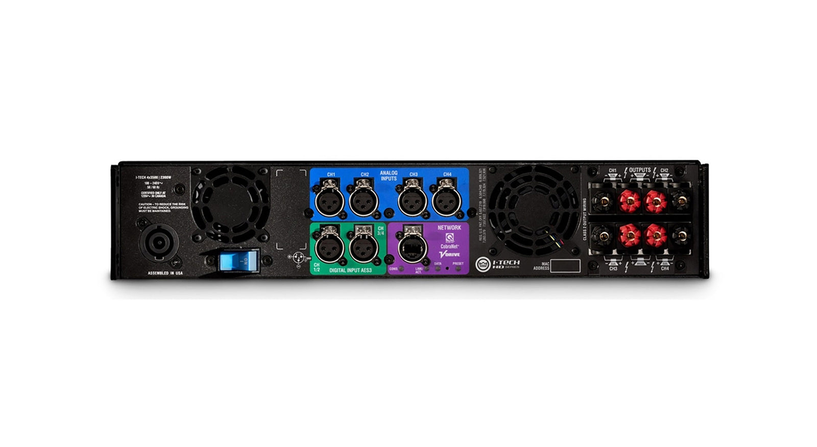 Crown Audio I-Tech 4x3500HDS, Four Channel Power Amplifier with Ethernet and CobraNet Connectivity - 4000 Watt by Crown