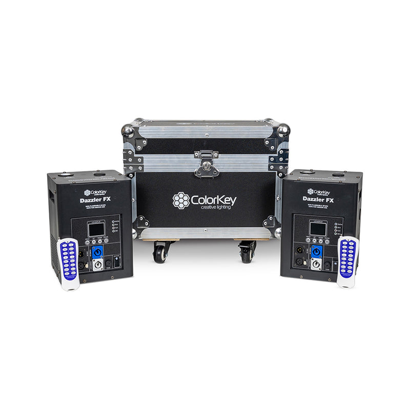 ColorKey CKU-7712, 600W Cold Spark Machine with FX2 MKII 2-Pack and Road Case - Black by ColorKey