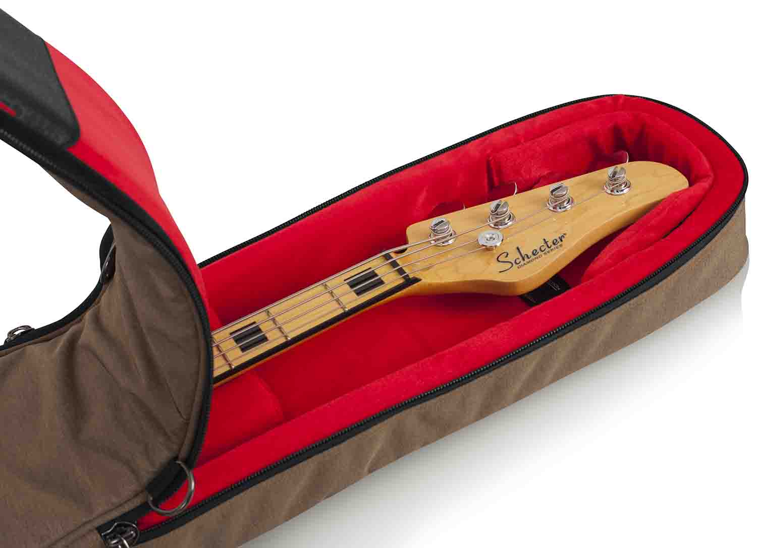 Gator Cases GT-BASS-TAN Transit Series Bass Guitar Gig Bag with Tan Exterior by Gator Cases