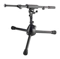 K&M 25950 REIN Extra Low Profile Tripod Base Boom Microphone Stand - Black by K&M