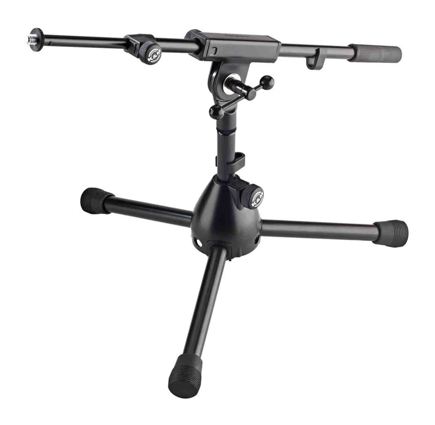 K&M .500.55 REIN Extra Low Profile Tripod Base Boom Microphone Stand - Black