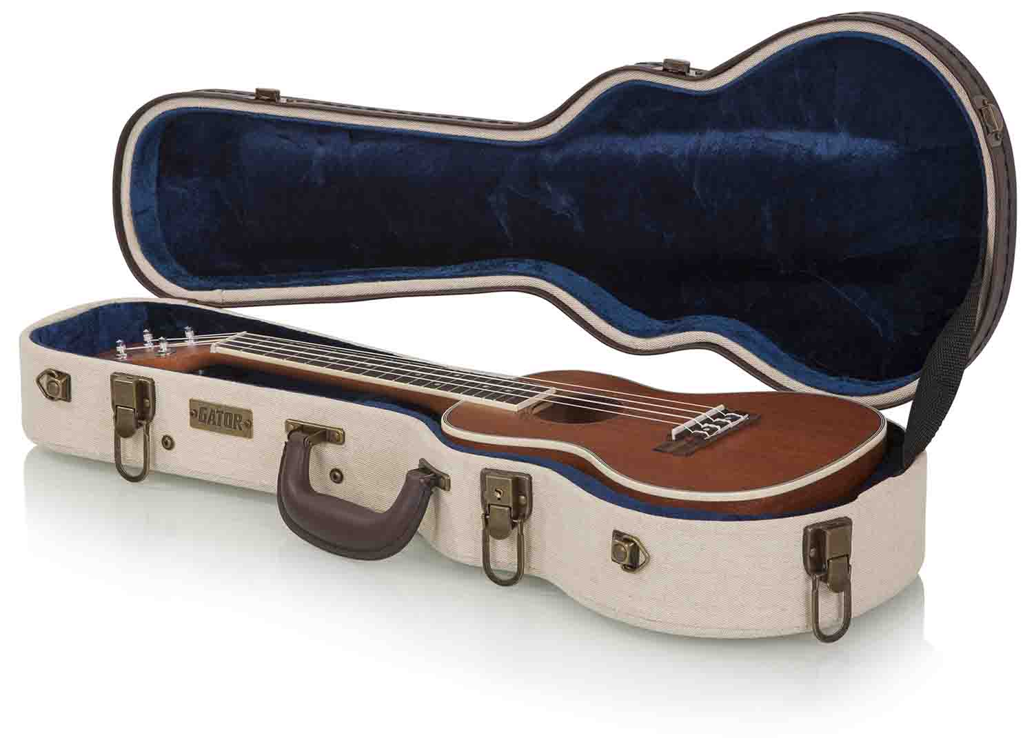 Gator Cases GW-JM UKE-CON Deluxe Wood Case for Concert Style Ukulele - Journeyman Burlap Exterior by Gator Cases