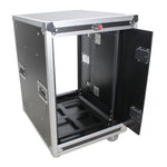 ProX T-12USLAM20, 12U 20" Deep Vertical Rack Shock Mount Case with 2 Sliding Slam Doors and 4" Caster Wheels by ProX Cases