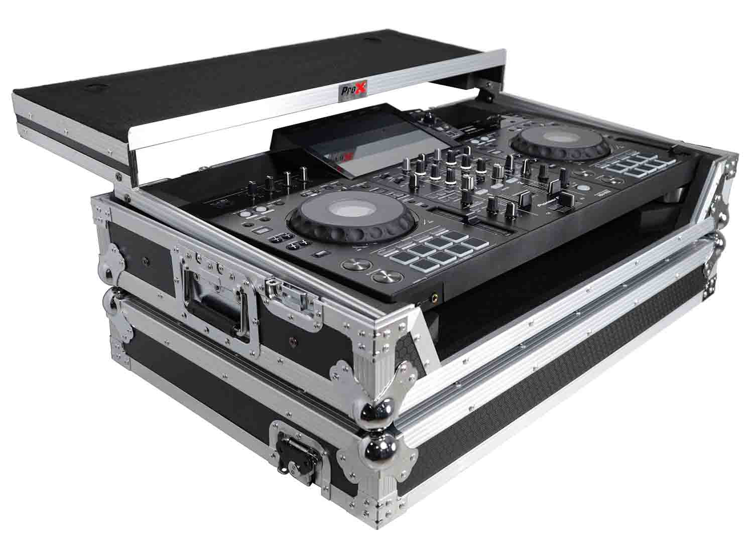 ProX XS-XDJRX3 WLT Flight Case for Pioneer XDJ-RX3, DDJ-REV5 DJ Controller with Laptop Shelf 1U Rack Space and Wheels by ProX Cases