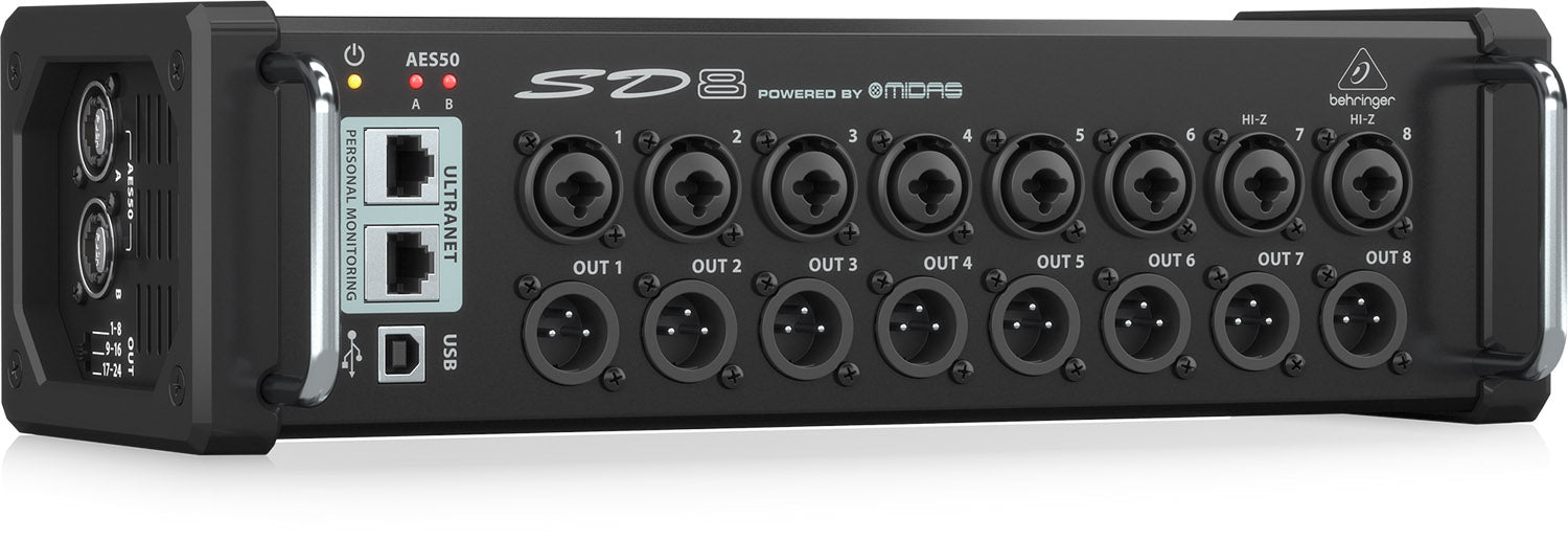 Behringer SD8, 8 Outputs Stage Box with 8 Remote-Controllable Midas Preamps by Behringer