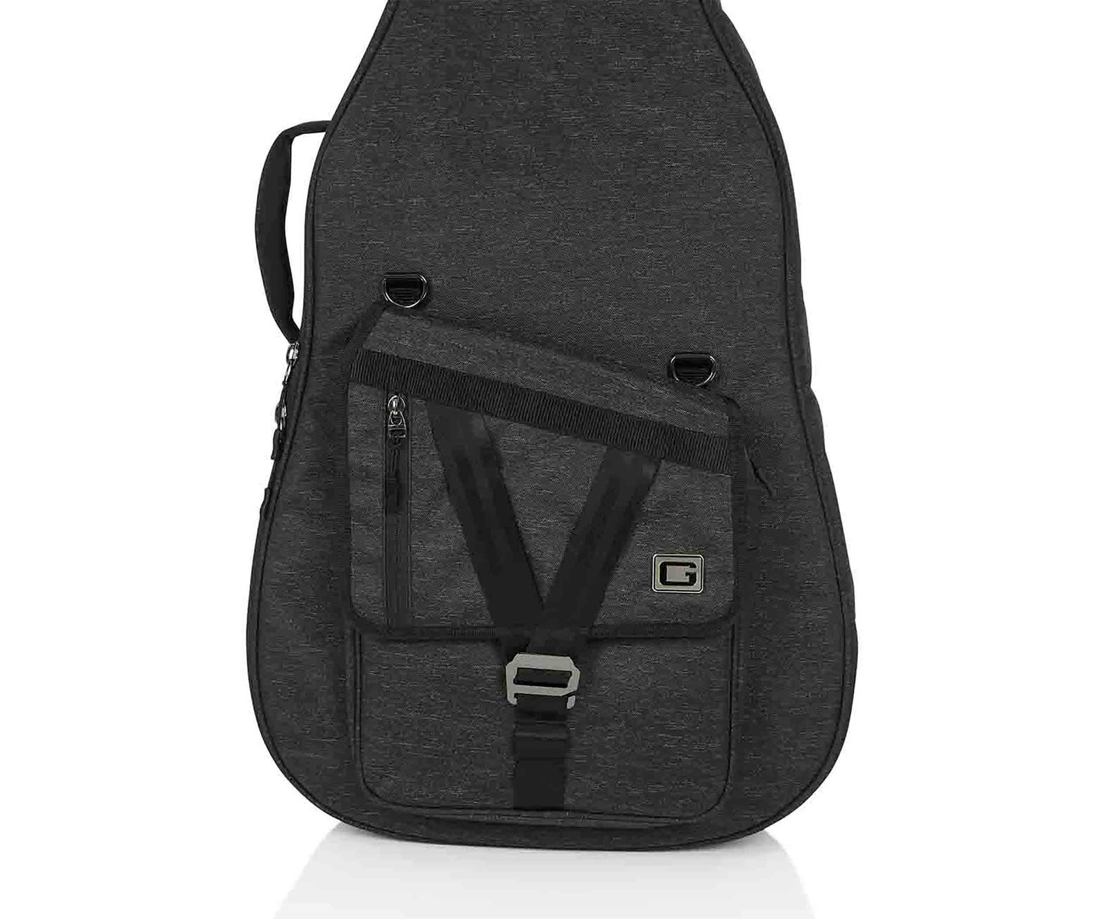 Gator Cases GT-JUMBO-BLK Transit Series Jumbo Acoustic Guitar Gig Bag with Charcoal Exterior - Black by Gator Cases