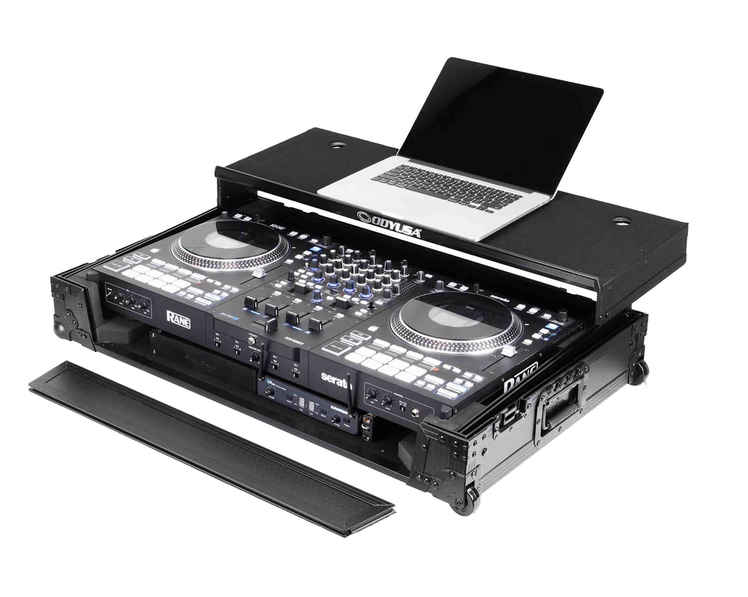 Odyssey 810394 Rane Performer I-Board 1U Flight Case with Glide Style Laptop Platform and Wheels