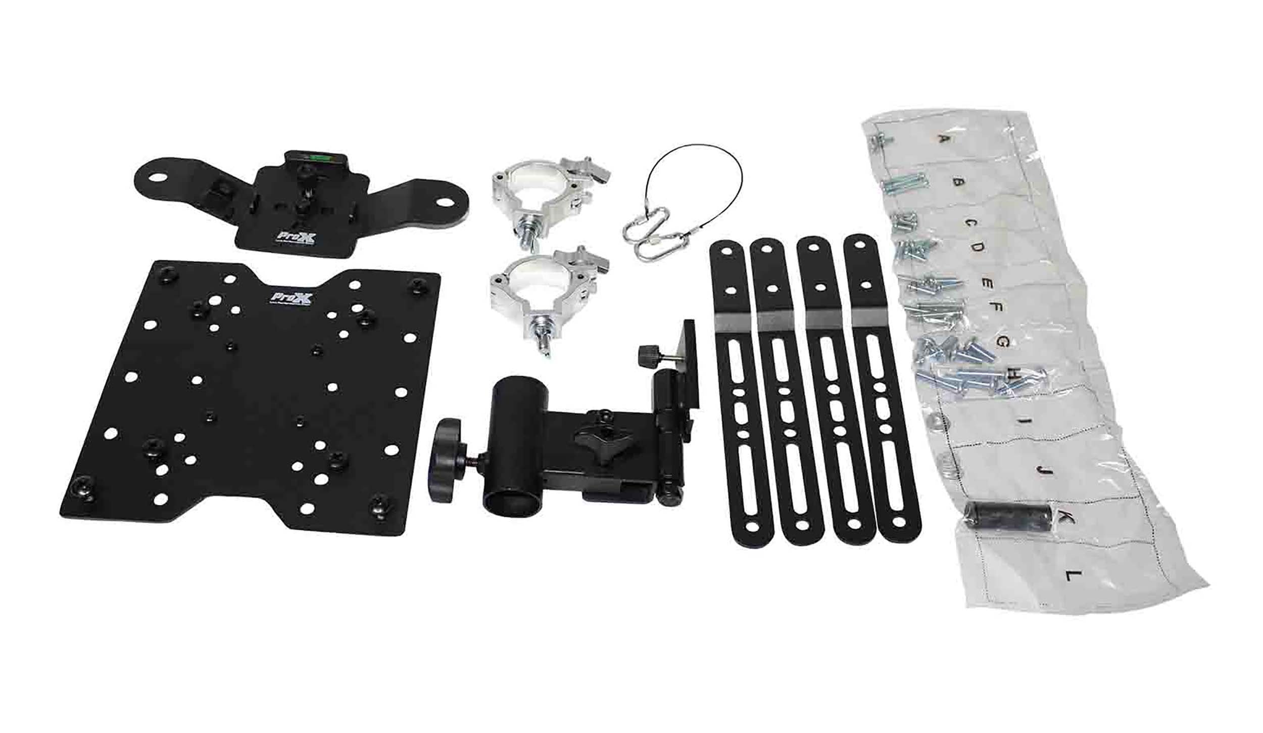 ProX KT-MEDIAPOST656, DJ Package Including 1 KT-F34SQ656 Aluminum Truss, 1 XT-BP2430W Base Plate on Wheels, 1 XT-MEDIAMOUNT TV Bracket Clamp by ProX Cases