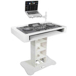 Prox Rev7 Control Tower Podium with Top Plate DJ Package - White by ProX Cases