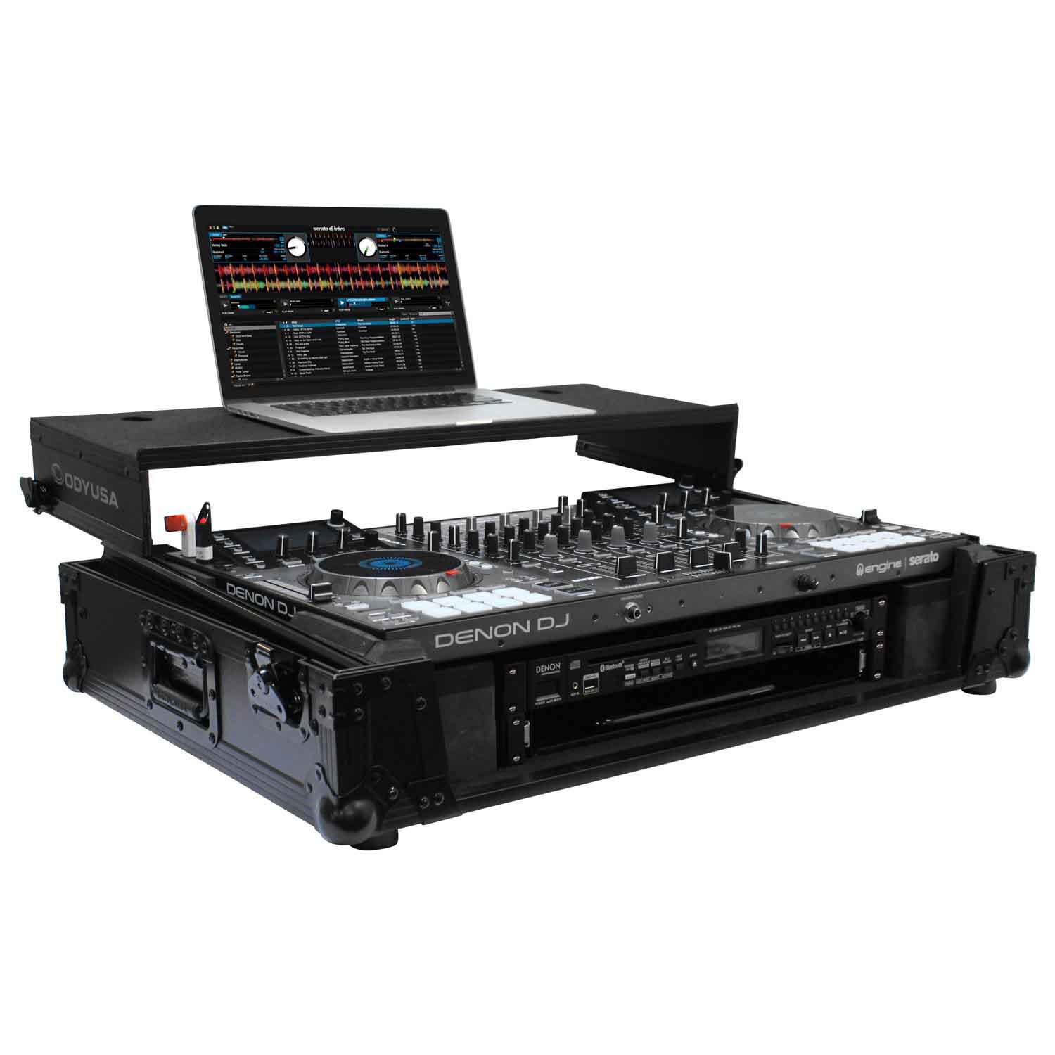 Odyssey FZGSMCX8000W2BL DJ Case for Denon MCX8000 DJ Controller With 2U Rack Space by Odyssey