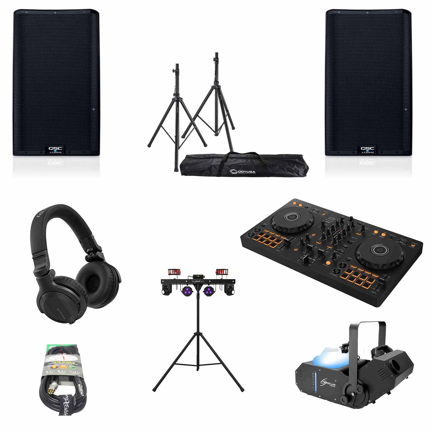 Pioneer DJ DDJ-FLX4 CLUB LIGHT Package 04 with DJ Controller, Speakers, Stands and Headphones by Pioneer DJ