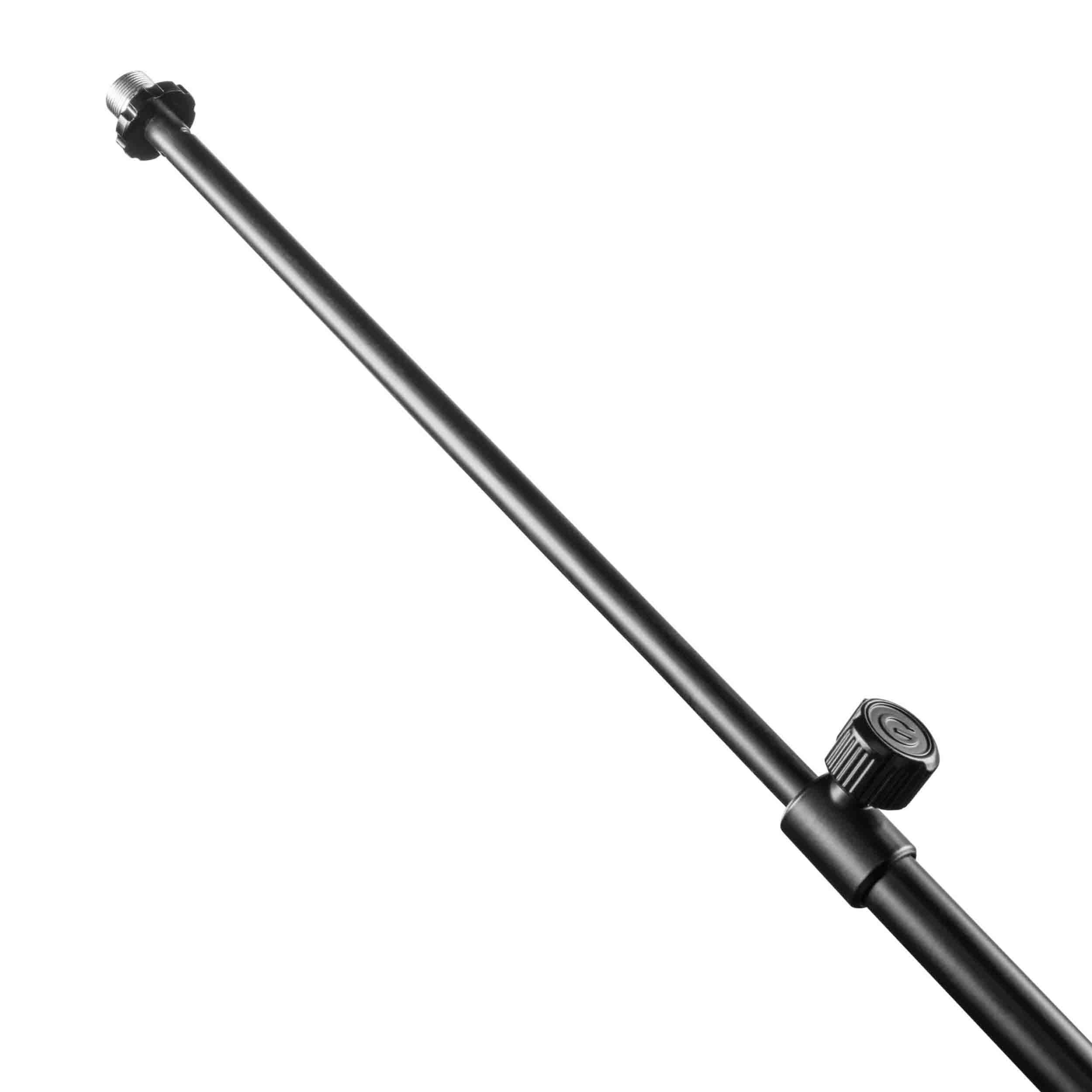 Gravity TMS 2222, Short Touring Series Microphone Stand with Round Base and 2-Point Adjustment Telescoping Boom by Gravity