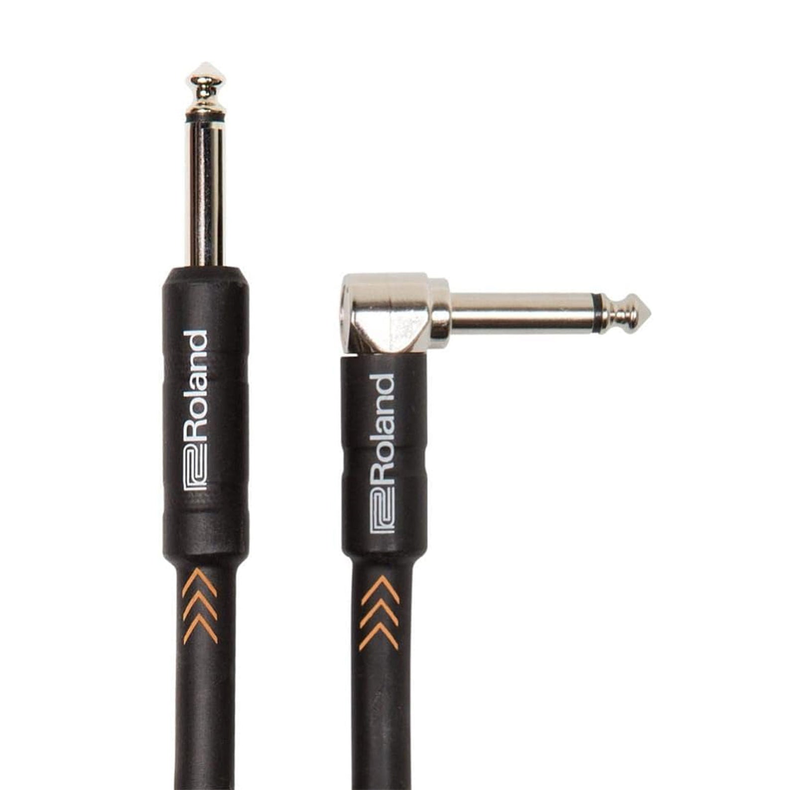 Roland RIC-B10A, Black Series 1/4" Plug to 1/4" Right-Angle Plug Instrument Cable - 10 Ft by Roland