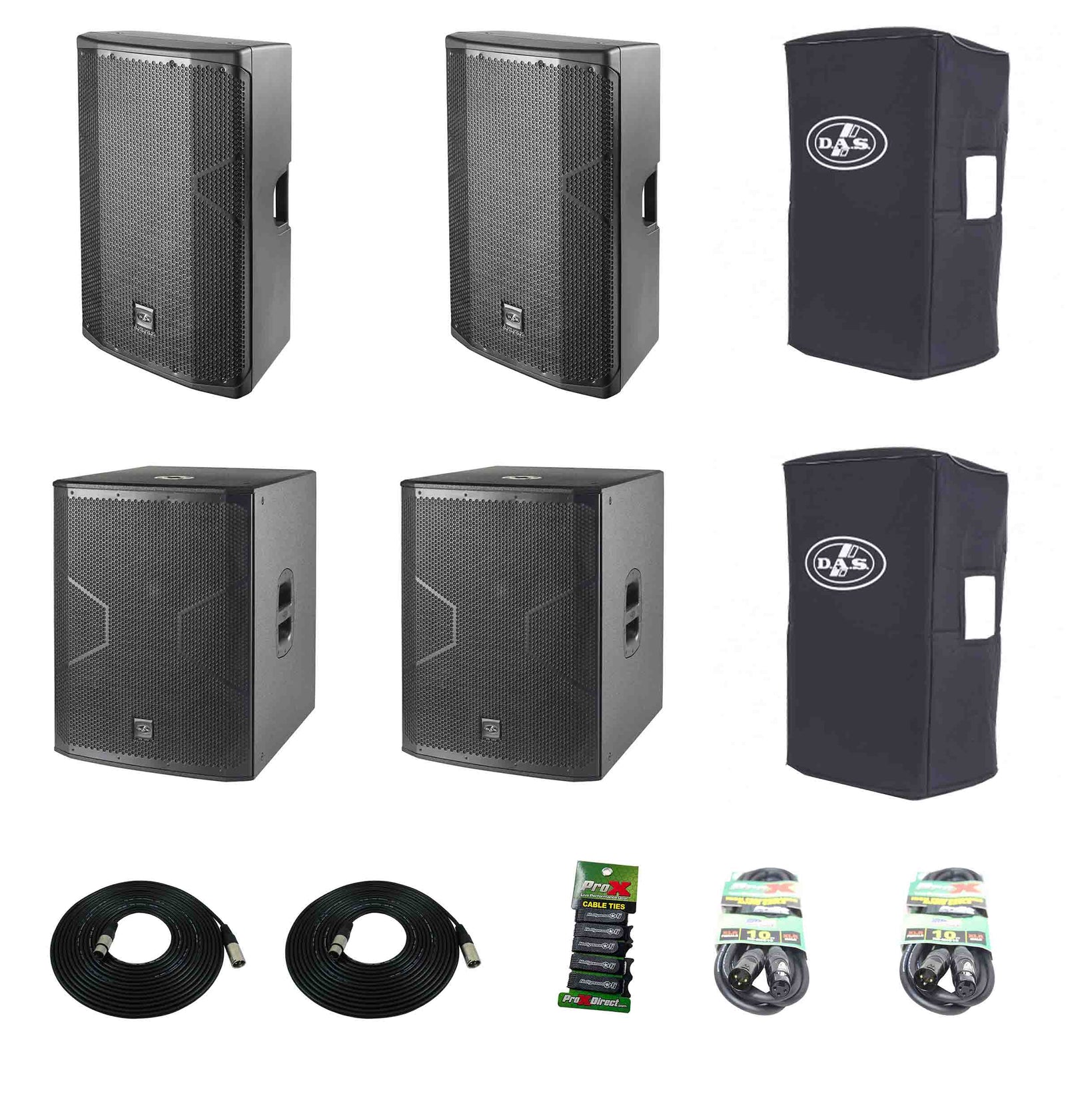 DAS Audio 415ACVRALTEA15718A, Powered Speakers DJ Package with Subs by DAS Audio