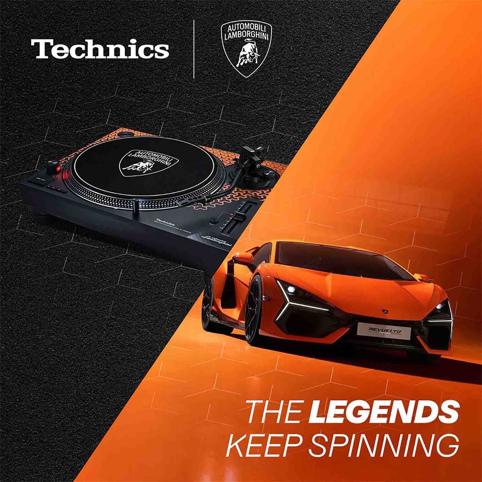 Open Box: Technics SL-1200M7BPD Special Edition Lamborghini Direct Drive Turntable System - Orange by Technics