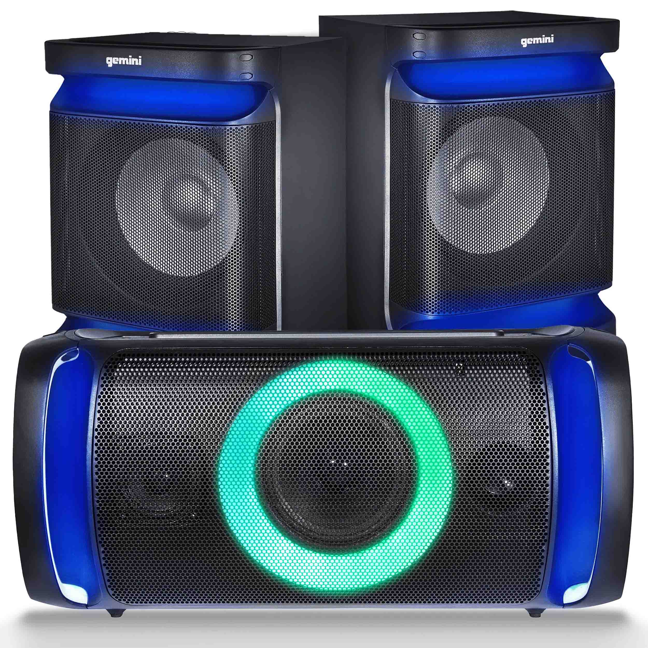 Gemini Sound GSYS-2400 Dual 8" Home Stereo System with Led Party Lighting by Gemini Sound