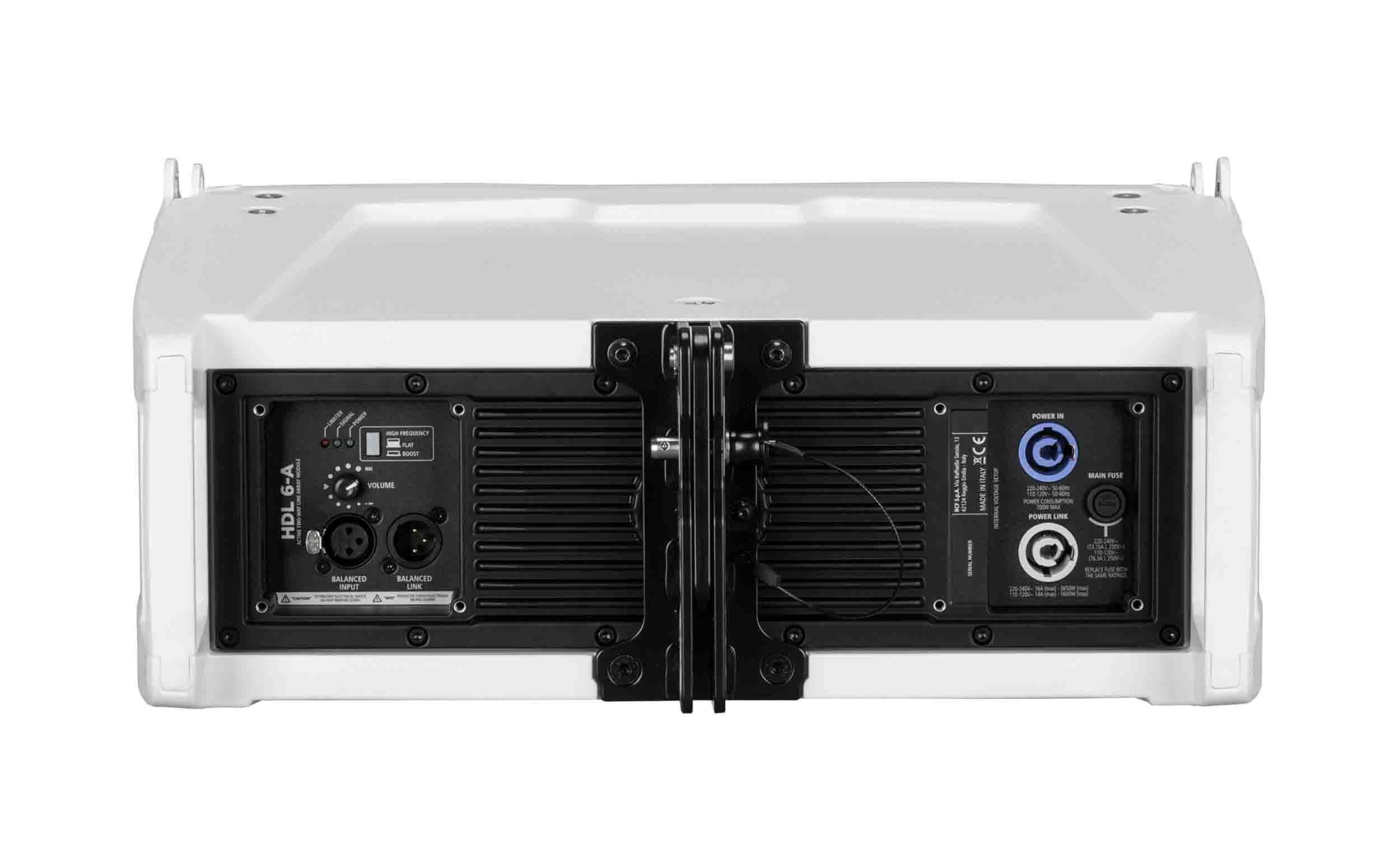 RCF HDL6-A W, 1400W Dual 6" Active Line Array Module - White by RCF