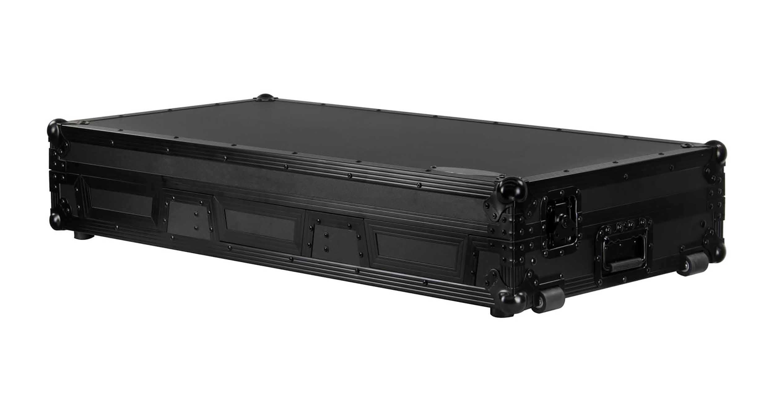 Odyssey FZGSP12CDJW2BL, Full Glide Platform Label DJ Coffin Flight Case for 12″ Format DJ Mixer and Two Large Format Media Players - Black