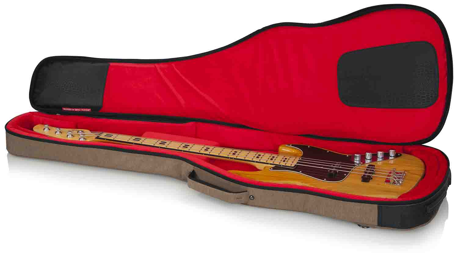 Gator Cases GT-BASS-TAN Transit Series Bass Guitar Gig Bag with Tan Exterior by Gator Cases