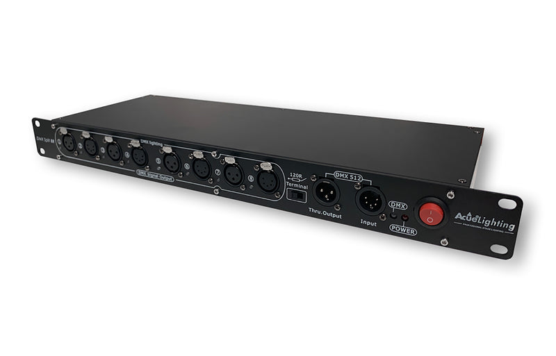 Acue Lighting DMX Split 8RM, 8-Way DMX Signal Splitter and Booster by Acue Lighting