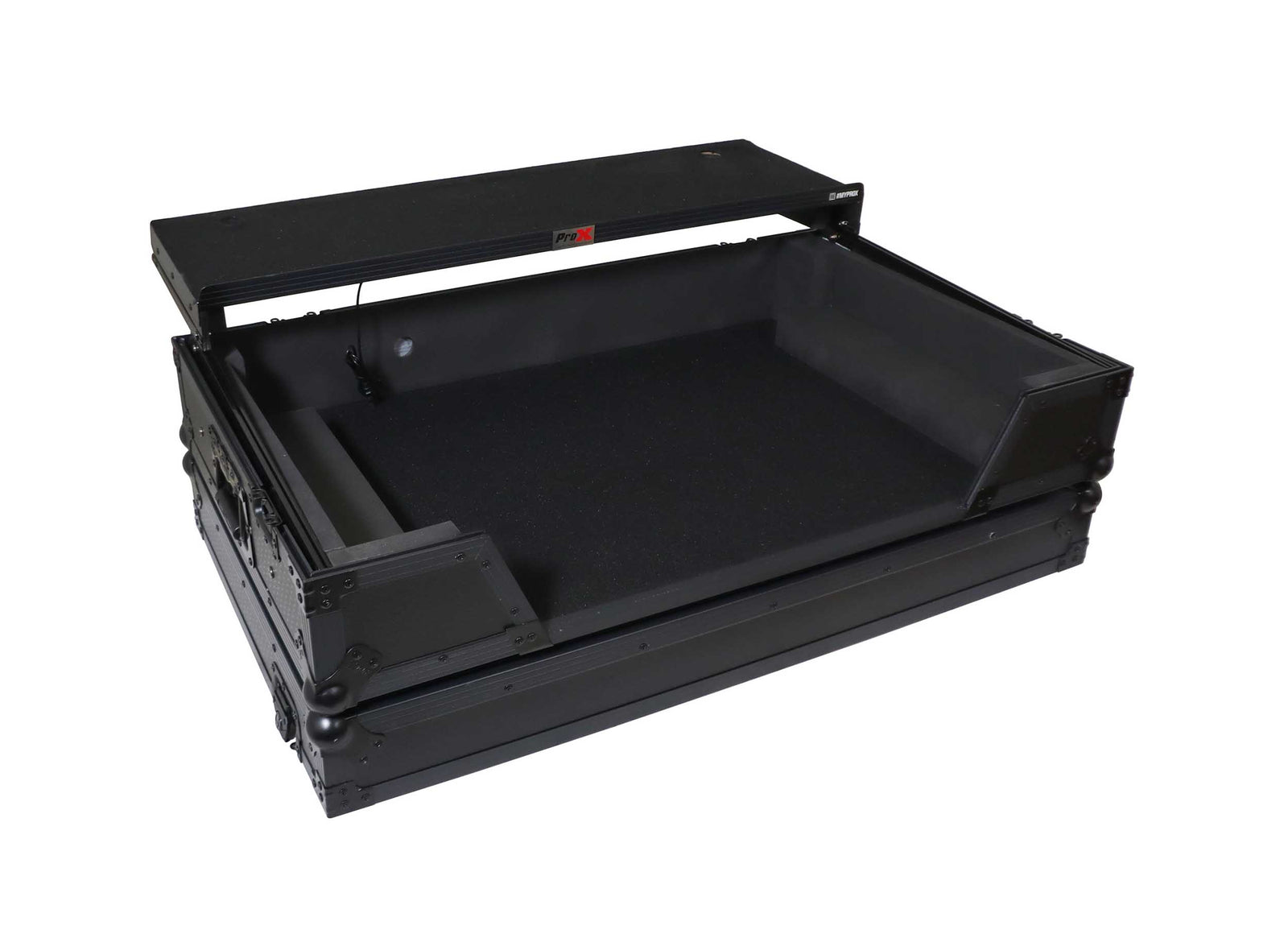 ProX XS-XDJAZWLTBLLED ATA Flight Case for Pioneer XDJ-AZ DJ Controller with Laptop Shelf 1U Rack Space, Wheels, and LED - Black by ProX Cases