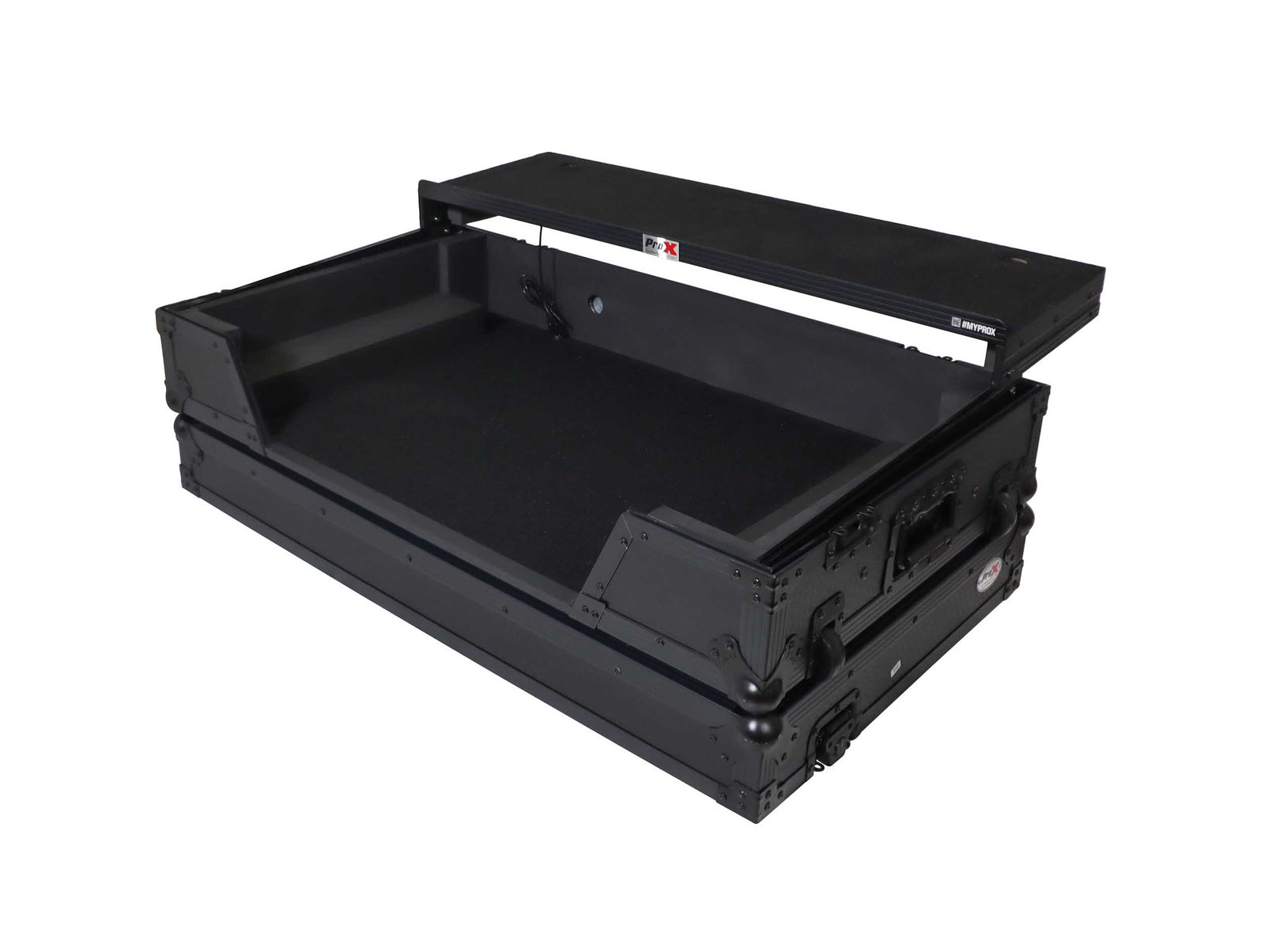 ProX XS-XDJAZWLTBLLED ATA Flight Case for Pioneer XDJ-AZ DJ Controller with Laptop Shelf 1U Rack Space, Wheels, and LED - Black by ProX Cases