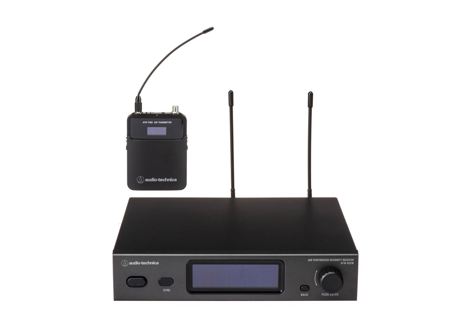 Audio-Technica ATW-3211DE2, 3000 Series Bodypack Wireless Microphone System with No Mic DE2 - 470 to 530 MHz by Audio-Technica