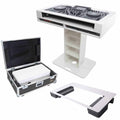 ProX Rev7 Control Tower Podium with 2x1U Rack Case DJ Package - White by ProX Cases