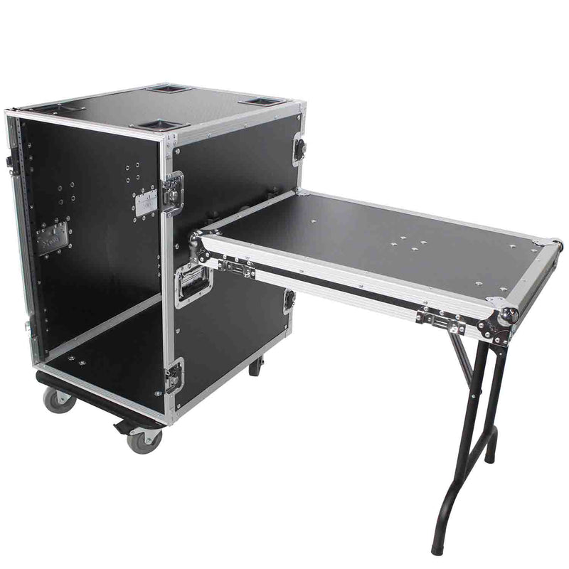 B-Stock: ProX T-16RSS24WDST, 16U Space Amp Rack Mount ATA Flight Case Incl. 2x Side Tables and Casters - 24" Depth by ProX Cases