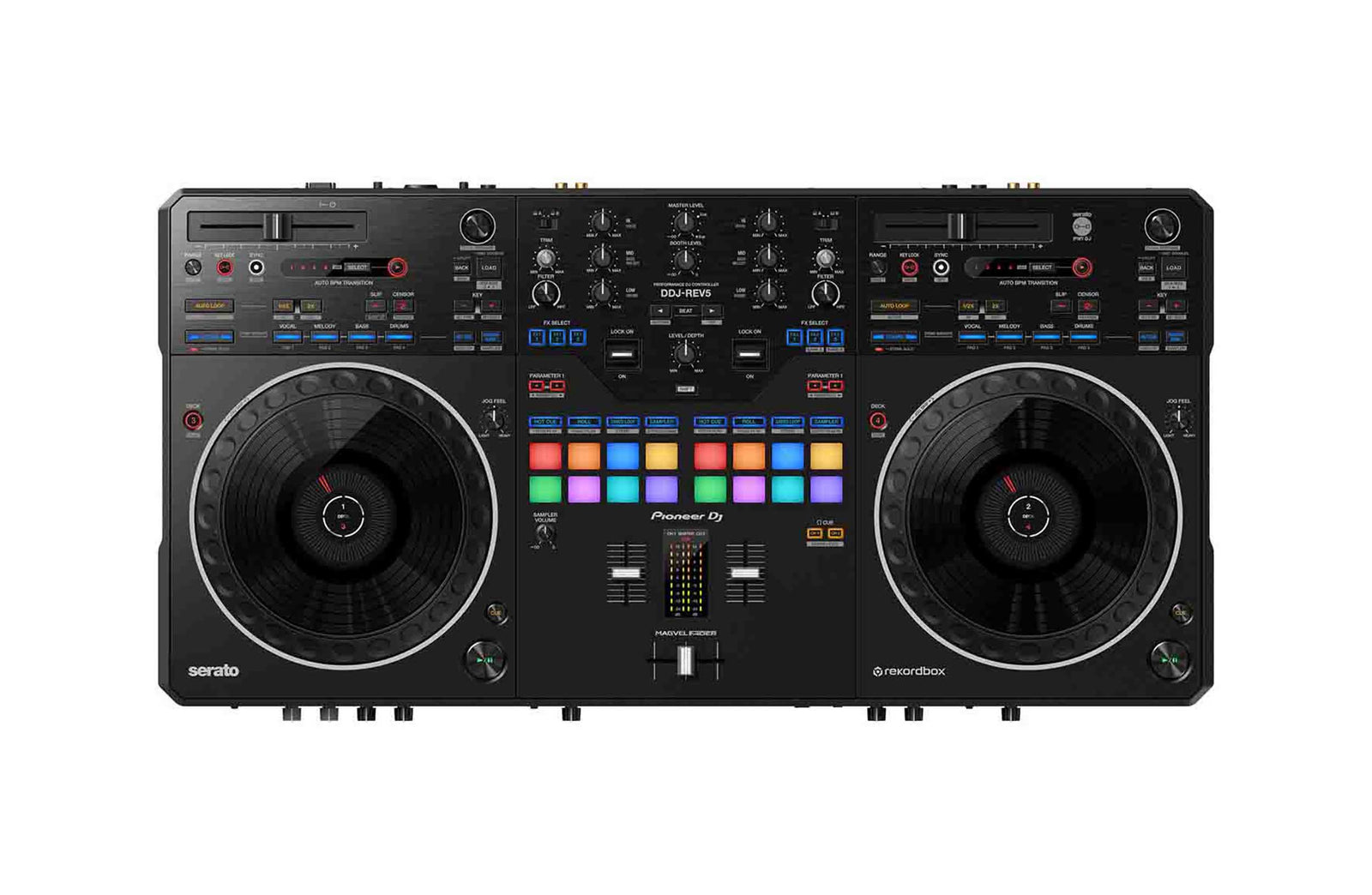 Pioneer DDJ REV5, 2 Channel DJ Controller Package with ProX Flight Case by Pioneer DJ