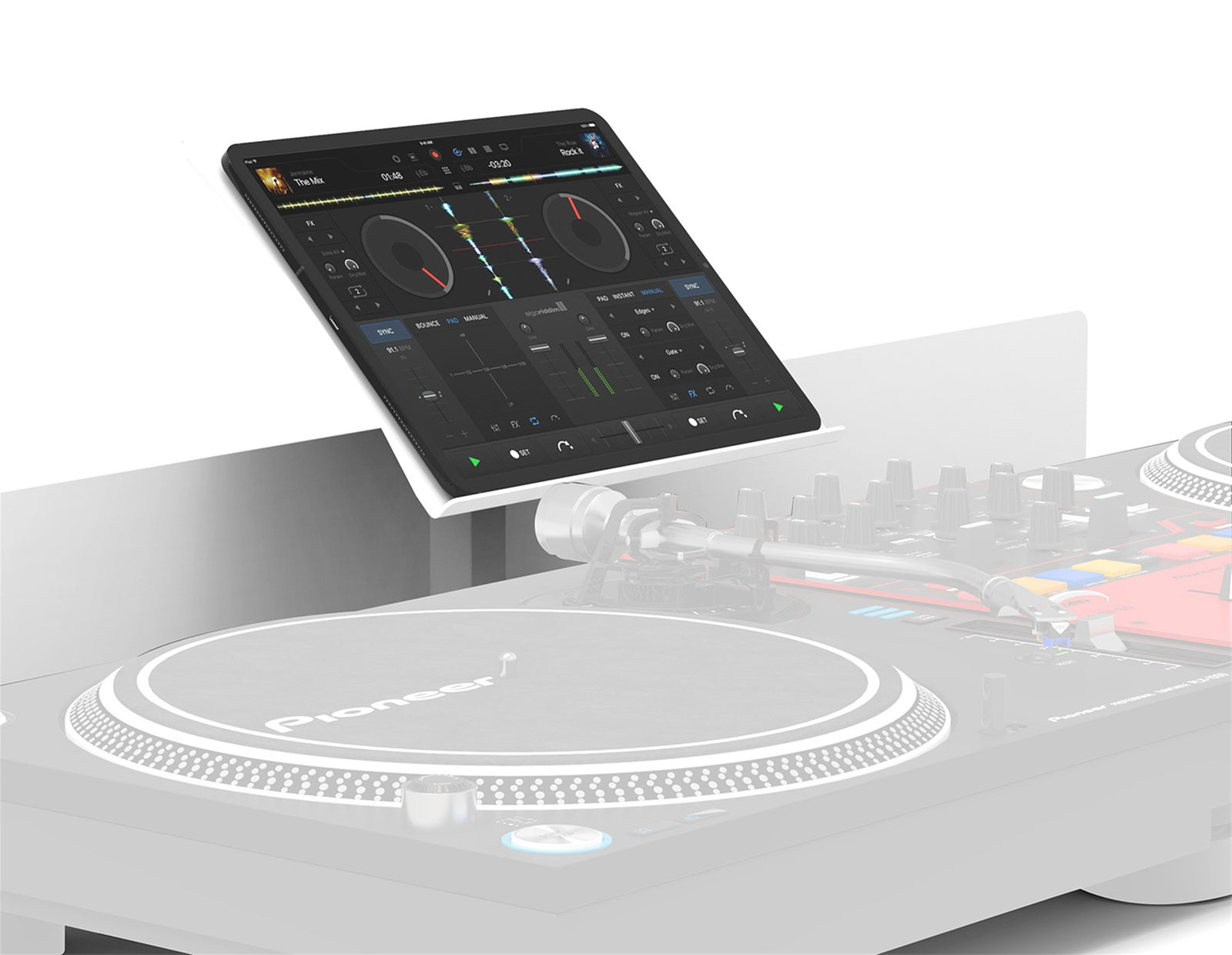 ProX XFH-B3TABLETWH, Universal Tablet Mounting Stand for B3 DJ Table Workstation by Humpter - White by ProX Cases