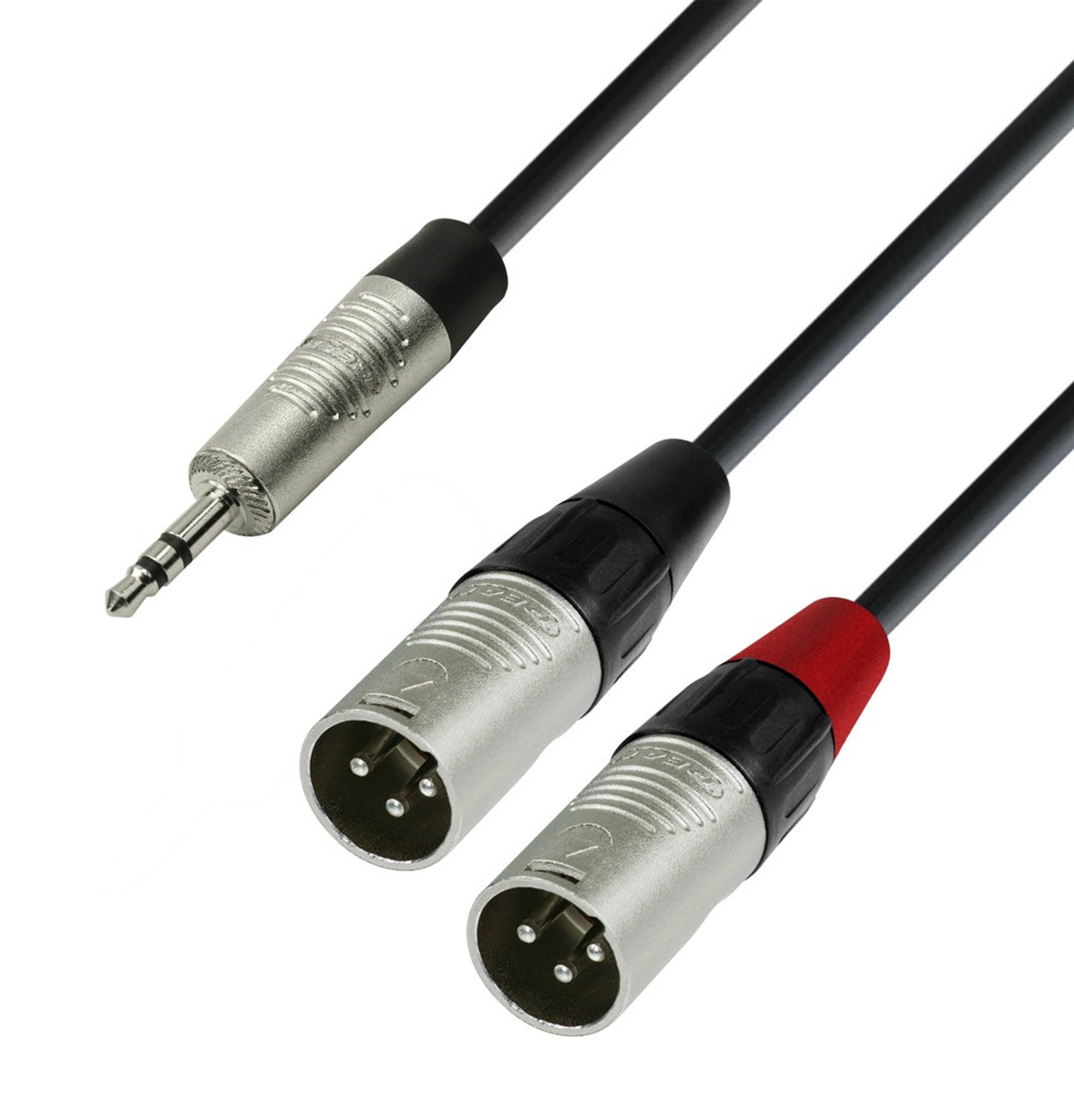 Adam Hall K4YWMM0300, 4 Star Series 2 x XLR Male x Minijack TRS Audio Cable - 3 m by Adam Hall