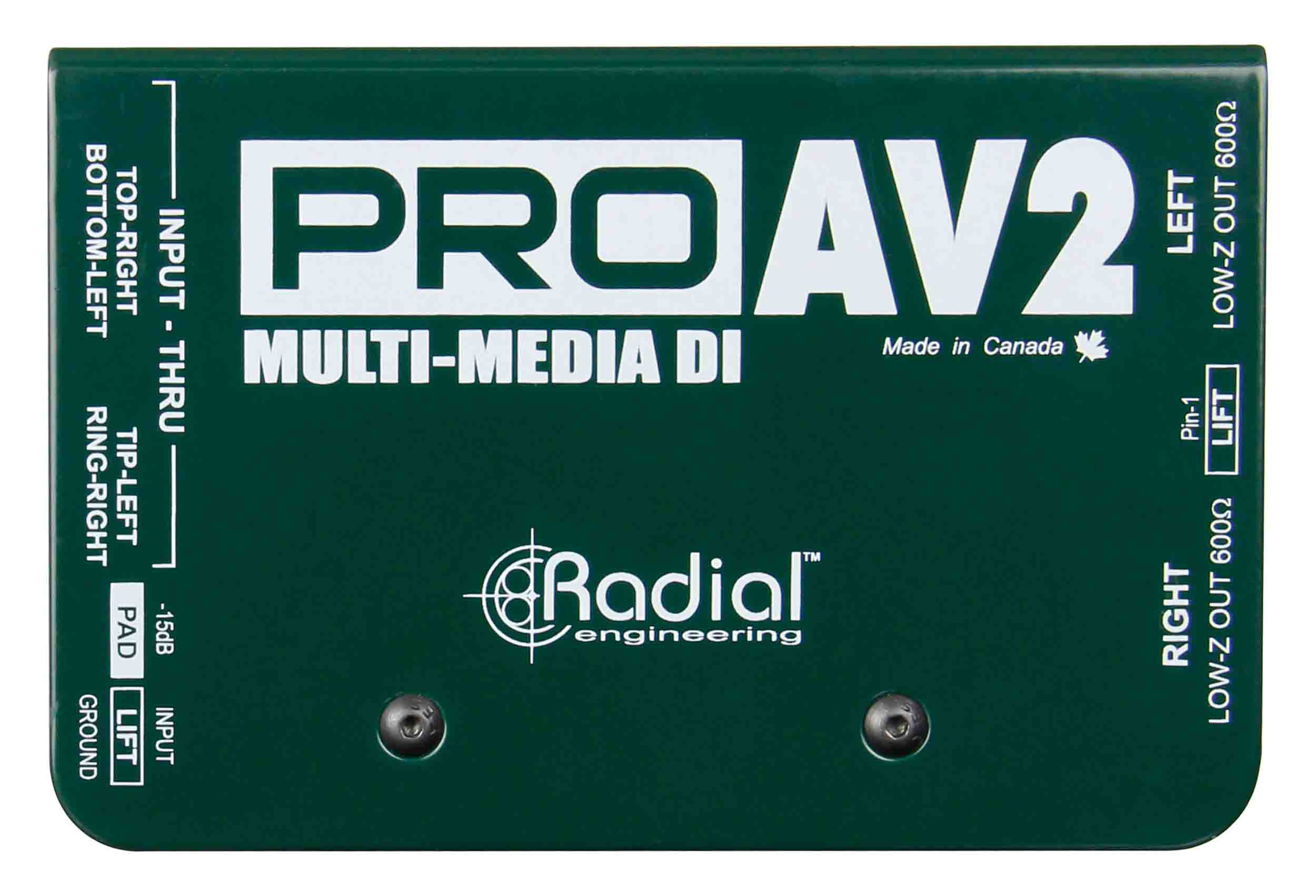 Radial Engineering ProAV2 Passive Stereo Multimedia Direct Box by Radial Engineering
