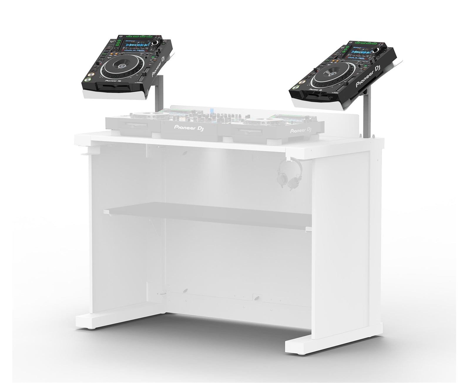 ProX XFH-B3CDJSWH, Universal CDJ Player Mounting Stand for B3 DJ Table Workstation by Humpter - White by ProX Cases