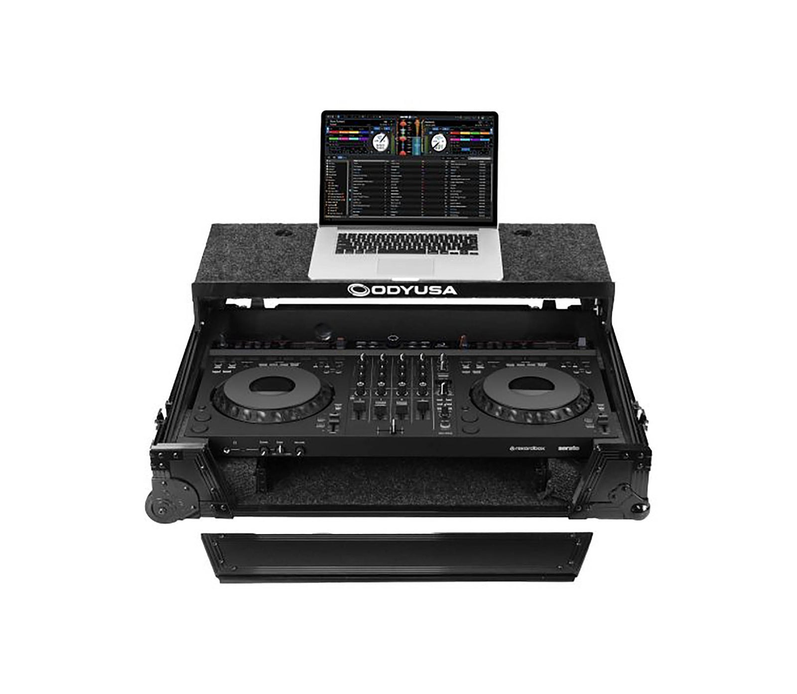 Odyssey FZGSDDJGRV6BL1UCW, Protective Case for AlphaTheta DDJ-GRV6 1U with Patented Glide Platform and Corner Wheels - Black by Odyssey