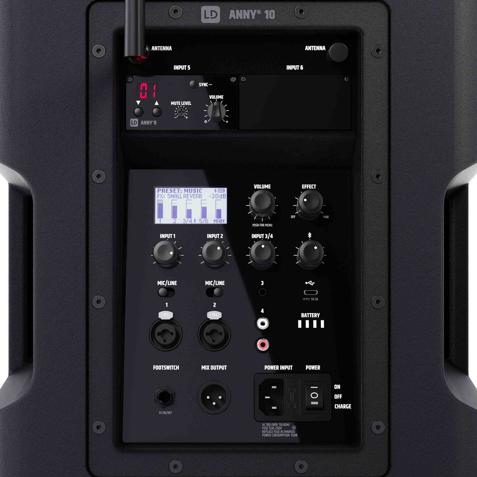 LD Systems ANNY 10 HHD B4.7, 10" Portable Battery-Powered Bluetooth PA System with Mixer And 1x Wireless Handheld Microphone by LD Systems
