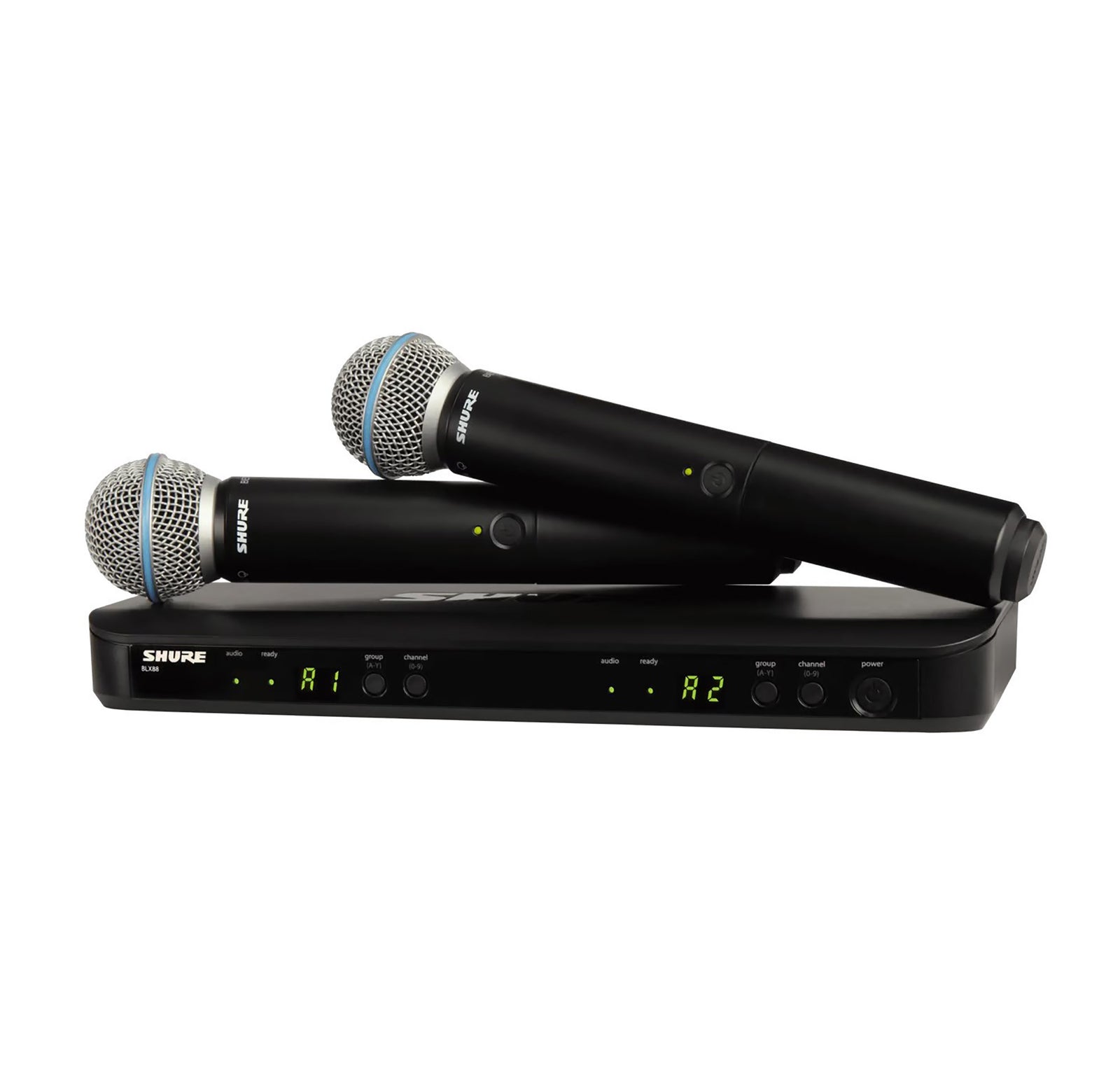 Shure BLX288/B58 Dual Channel Wireless Microphone System with Two Beta 58A Handheld Vocal Mics by Shure