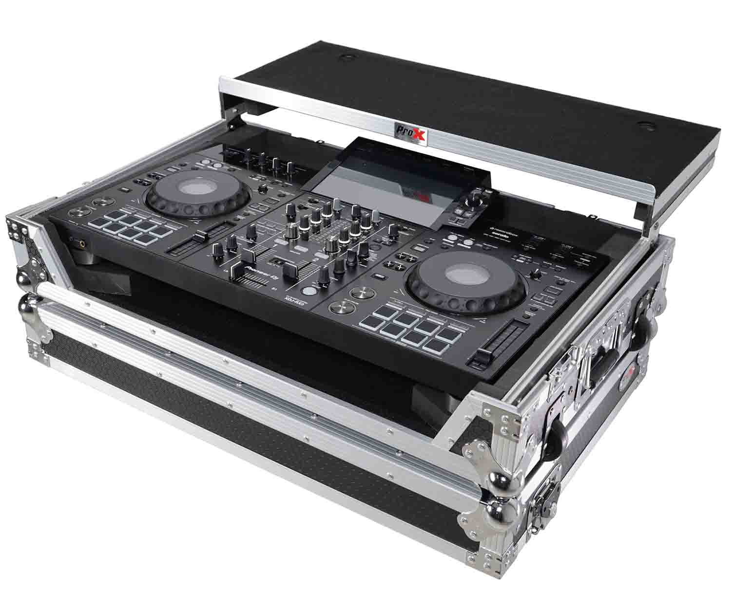 ProX XS-XDJRX3 WLT Flight Case for Pioneer XDJ-RX3, DDJ-REV5 DJ Controller with Laptop Shelf 1U Rack Space and Wheels by ProX Cases