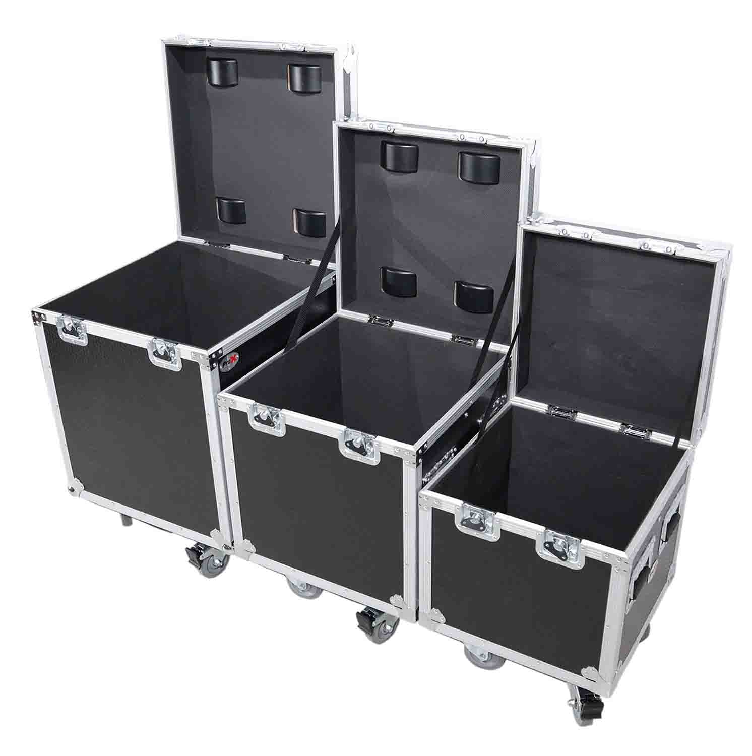 B-Stock: ProX XS-UTL49 PKG3, ATA Style Road Cases Large, Medium and Small Size with Wheels - Package of 3